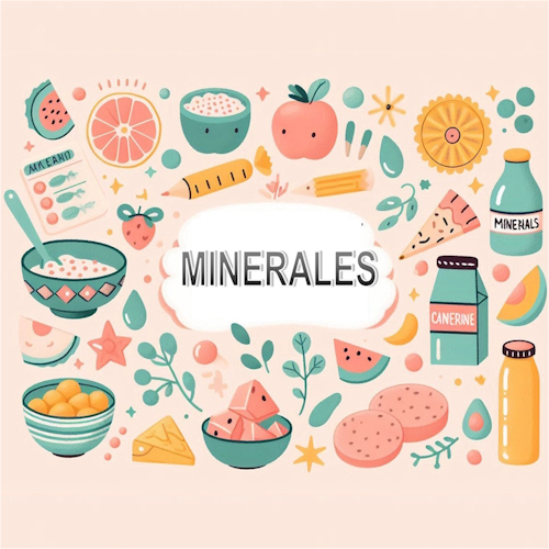 Representación de todos los minerales en los alimentos